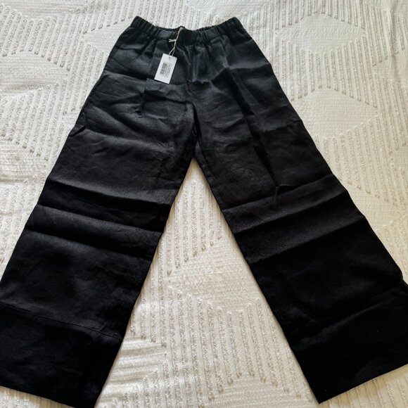 Reformation Black Fernando XS Wide-Leg Linen Pant - Picture 6 of 6